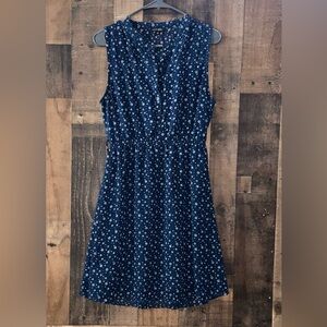 Woman’s Sz M Papermoon Navy Blue Sleeveless Dotted Dress New